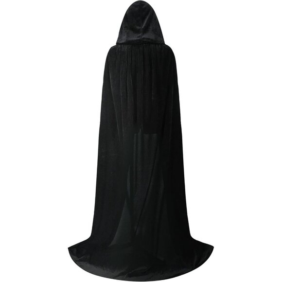 Women's Adult Black Velvet Cloak Costumes for Halloween Christmas Renaissance - Picture 3 of 9